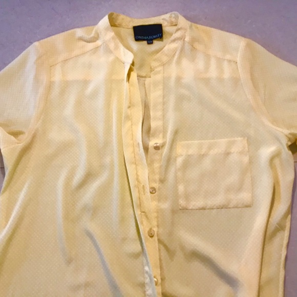 Cynthia Rowley Yellow & White Polka Dot Blouse, M - Picture 9 of 15